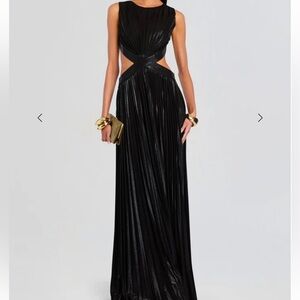 Retrofête Elegant Black Cutout Evening Gown worn once